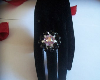 black and white ring