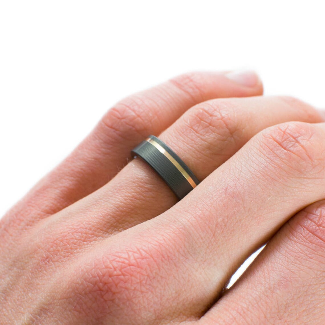 Men's Wedding Bands Black Zirconium With