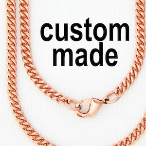 Custom Necklace Chain Copper Cuban Curb Chain Necklace NC71 Fine 3mm Solid Copper Chain For Pendants Custom Copper Chain Necklace