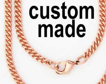 Custom Necklace Chain Copper Cuban Curb Chain Necklace NC71 Fine 3mm Solid Copper Chain For Pendants Custom Copper Chain Necklace