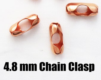 Copper Bead Chain Clasp FCB24X Bulk Bead Chain Clasp Connector Solid Copper Jewelry Supplies 4.8 mm Chain Clasp