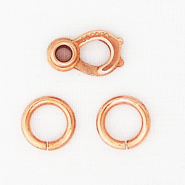 Heavy Solid Copper 16mm Sister Hook Clasp with Jump Rings JSCC24 Jewelry Supplies for Jewelry Making and Jewelry Repair