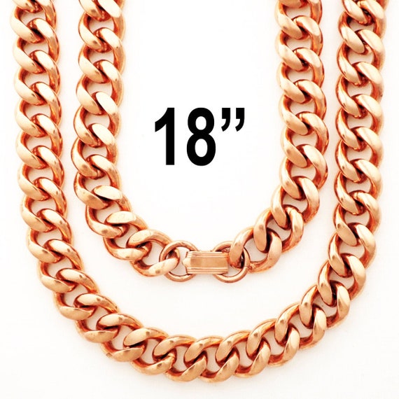 13mm HEAVY PURE SOLID COPPER CHAIN BRACELET/ANKLET/NECKLACE FOR