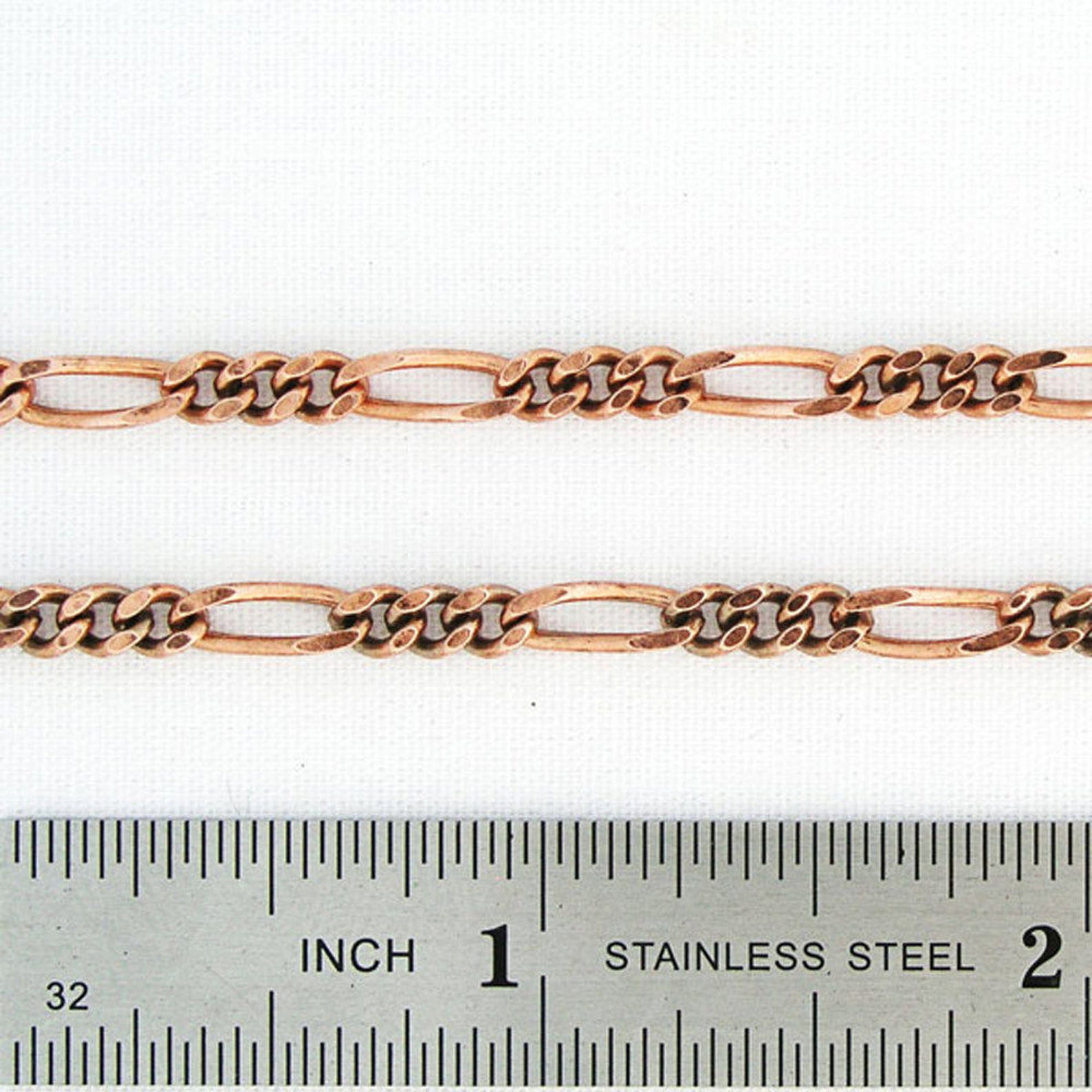 Solid Copper Necklace Chain Fine Copper Figaro Chain Necklace Etsy 日本