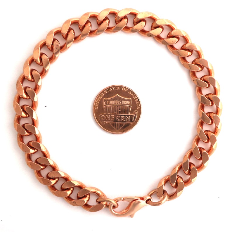 Solid Copper Bracelet Chain BC768 Heavy 10mm Copper Cuban Etsy
