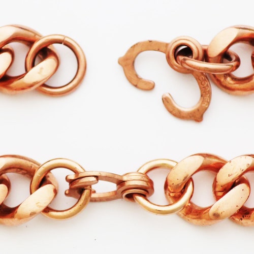 Men's Copper Chain Set shops Chunky 16mm Copper Cuban Curb Chain Set SET162 Solid Copper 18 Inch Necklace And Matching Copper Bracelet Set