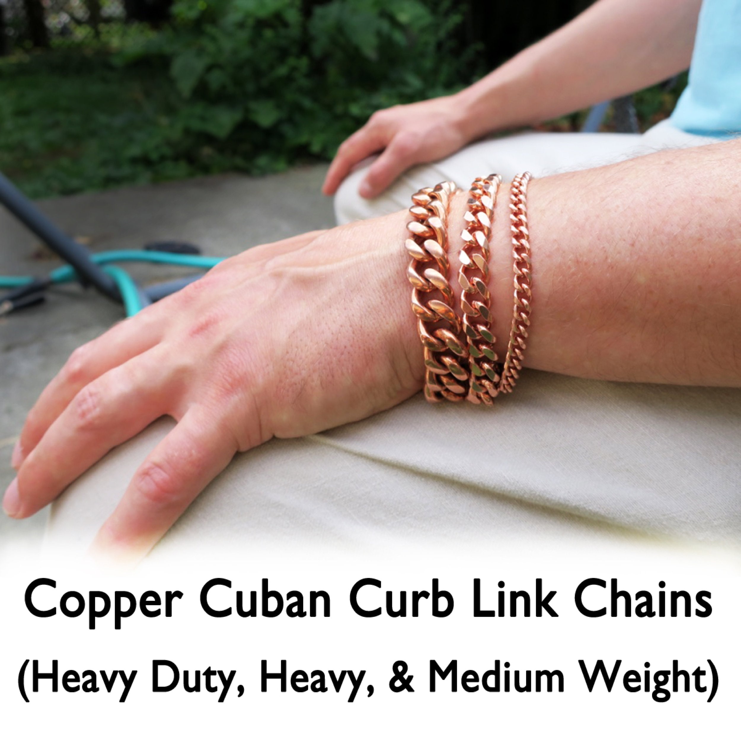 Mens copper 2024 chain bracelet