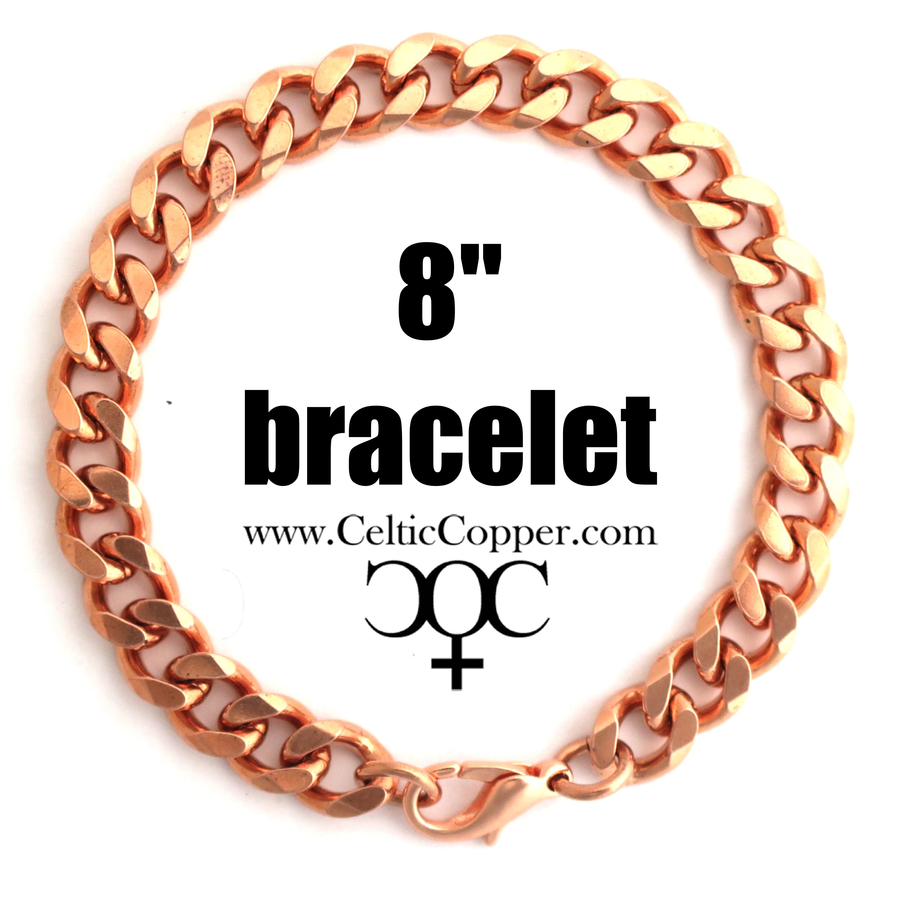 Solid Copper Bracelet Chain BC76 8 Heavy 10mm Copper Cuban Curb