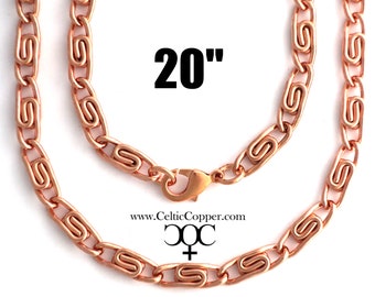 Solid Copper Necklace Chain Celtic Scroll Chain Necklace NC66 Medium 5mm Copper Necklace Celtic Copper Necklace 20 Inch Chain