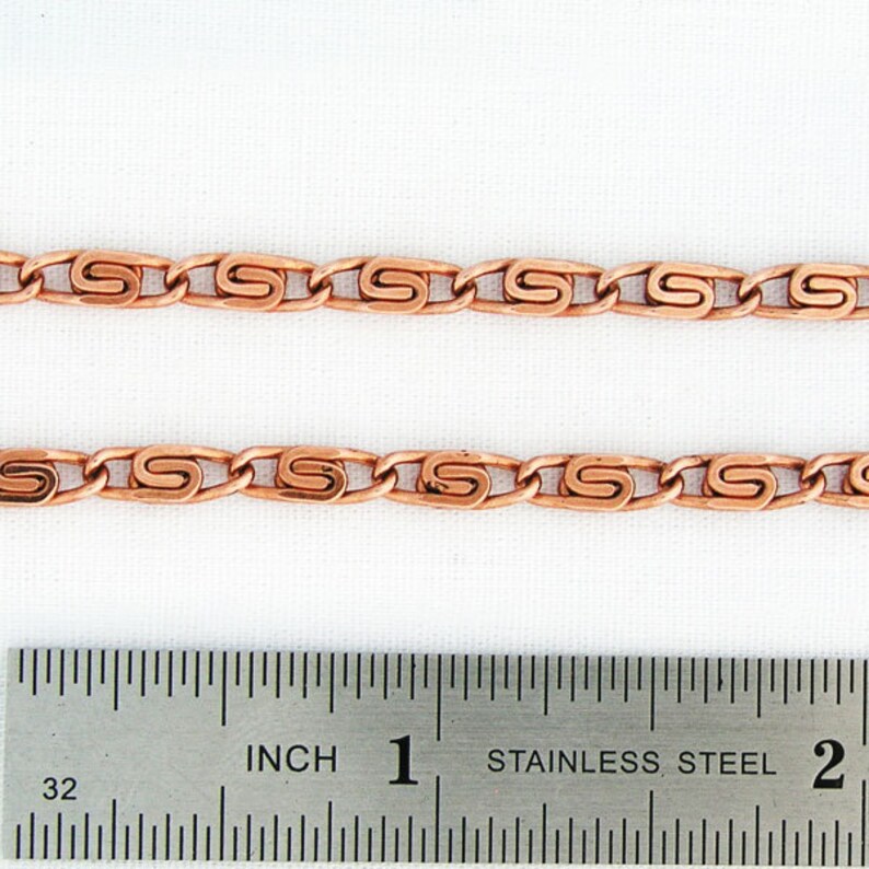 Fine Copper Celtic Scroll Chain by the Foot FCC61 Solid Copper Etsy