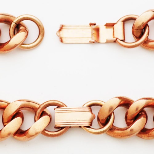 Men's Copper Chain Set shops Chunky 16mm Copper Cuban Curb Chain Set SET162 Solid Copper 18 Inch Necklace And Matching Copper Bracelet Set