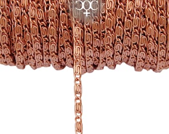 Fine Copper Celtic Scroll Chain By The Foot FCC61 Solid Copper Unfinished Bulk Chain Supplies For Copper Jewelry Making