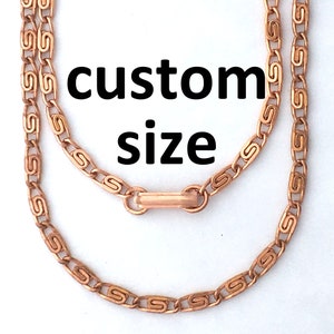 Custom Necklace Chain Solid Copper Celtic Scroll Chain Necklace NC61M Fine 3mm Celtic Copper Necklace Custom Size Chain