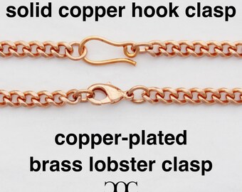 Collana In Rame Massiccio Puro &ndash; Catena A Corda 6 Mm &ndash; Terapia Del Dolore Cavaliere &ndash; 45 O 60 Cm