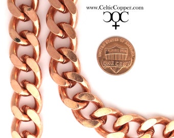 Bulk Copper Curb Chain 16mm Chunky Copper Chain by the Foot F162 Copper Jewelry Making Supplies