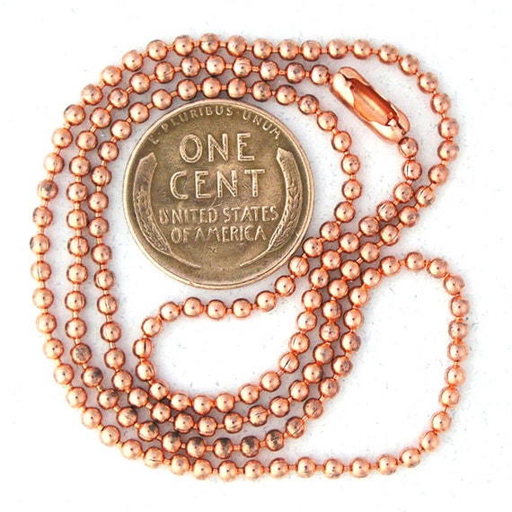 Solide boule en Cuivre Chaîne Colliers 4.5 mm ~ 3/16" Perles #10 Choisissez Longueur Quantité 