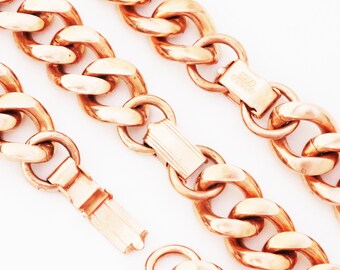 13mm HEAVY PURE SOLID COPPER CHAIN BRACELET/ANKLET/NECKLACE FOR