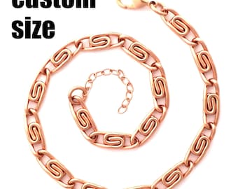 Benutzerdefinierte Fußkette Kette Massiv Kupfer Keltische Schriftrolle Kette Kupfer Fußkettchen AC66 Einstellbare Massivkupfer Fußkette Custom Fußkettchen Armband