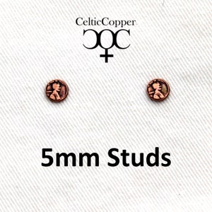 Copper Earring Studs US Penny Mini 5mm One Cent Coin Replica American Copper Penny Earring Studs