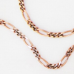 Solid Copper Necklace Chain Fine Copper Figaro Chain Necklace NC41 ...