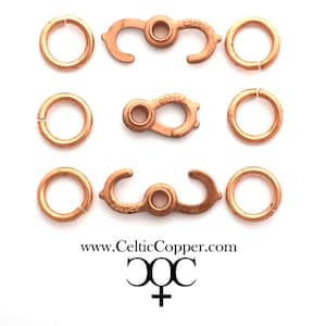 3 Copper Jewelry Repair Kits 9-Piece Set Clasp And Rings 16x10mm Solid Copper Sister Hook Clasp Kit