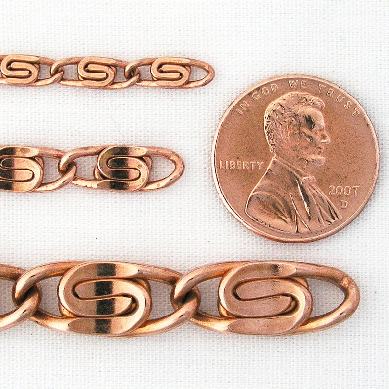 Fine Copper Celtic Scroll Chain by the Foot FCC61 Solid Copper Etsy
