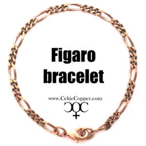 Solid Copper Bracelet Chain Fine Figaro Chain Bracelet BC41 Vintage Copper Bracelet Chain