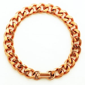 May include: A copper chain bracelet with a lobster clasp closure.