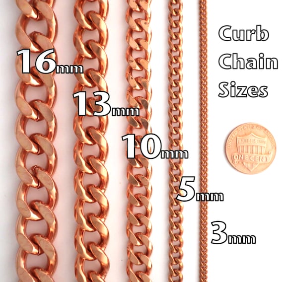 Bulk Copper Curb Chain 5mm Medium Copper Chain by the Foot FC72