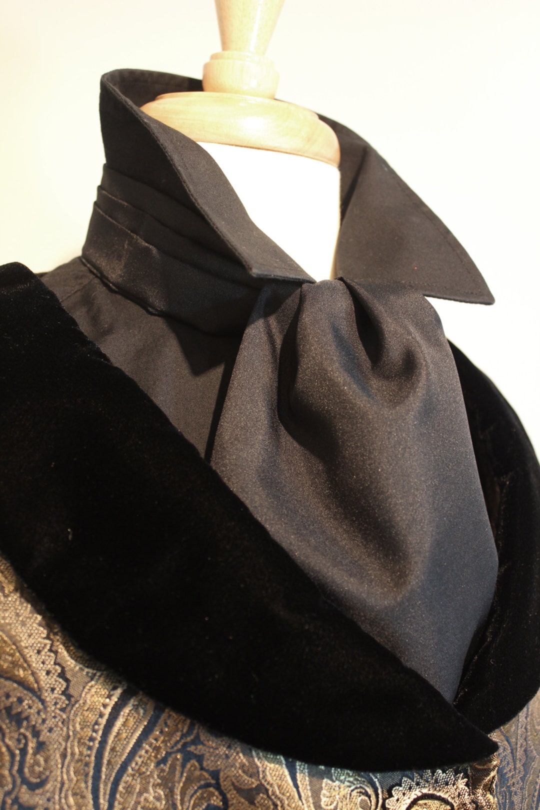 Men's Victorian Dress Cravat Black Steampunk Ascot - Etsy