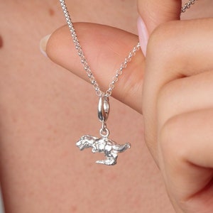Sterling Silver T-Rex Dinosaur Necklace - Dino Jewelry - Dinosaur Lover Gift - T-Rex - Dinosaur
