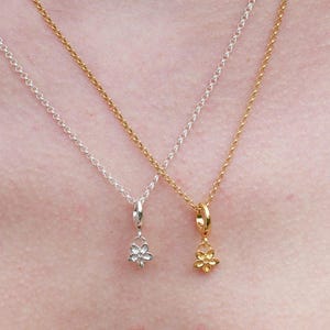 Sterling Silver Forget Me Not Necklace: Floral Charm, Memorial Keepsake