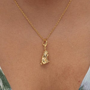 Gold Plated Pug Necklace, Dog Charm Necklace, Pug Gifts, Pug Jewellery, Pug lover Necklace, Dog lover gift, Animal Charm Jewelry, Gold Charm