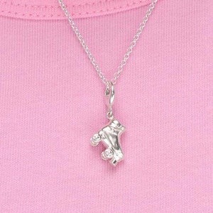 Sterling Silver Roller Skate Necklace, Roller Boot Necklace, Roller Skating Jewellery, Sports Pendant