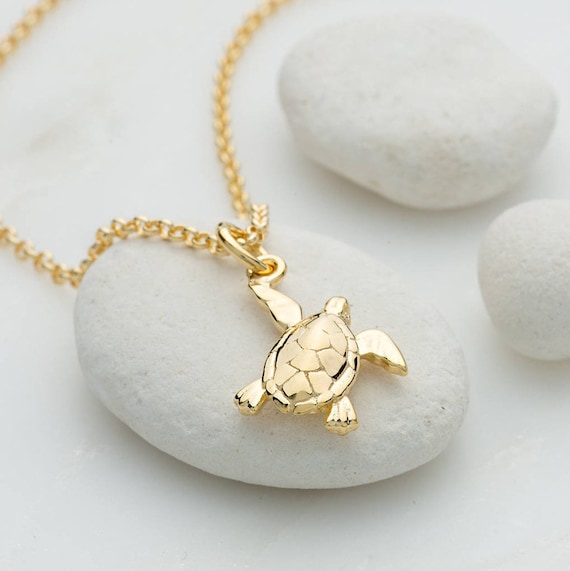 Gold sea cheap turtle necklace