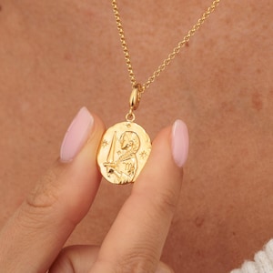 Gold Plated Virgo Zodiac Necklace - Virgo Star Sign Necklace - Horoscope Pendant - August and September Birthday Gift