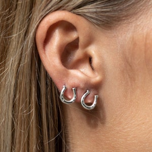 Sterling Silver Lucky Horseshoe Stud Earrings, Bridesmaid Gift, Wedding Gift, Good Luck Gift, Lucky Charm Gift, Horseshoe Studs