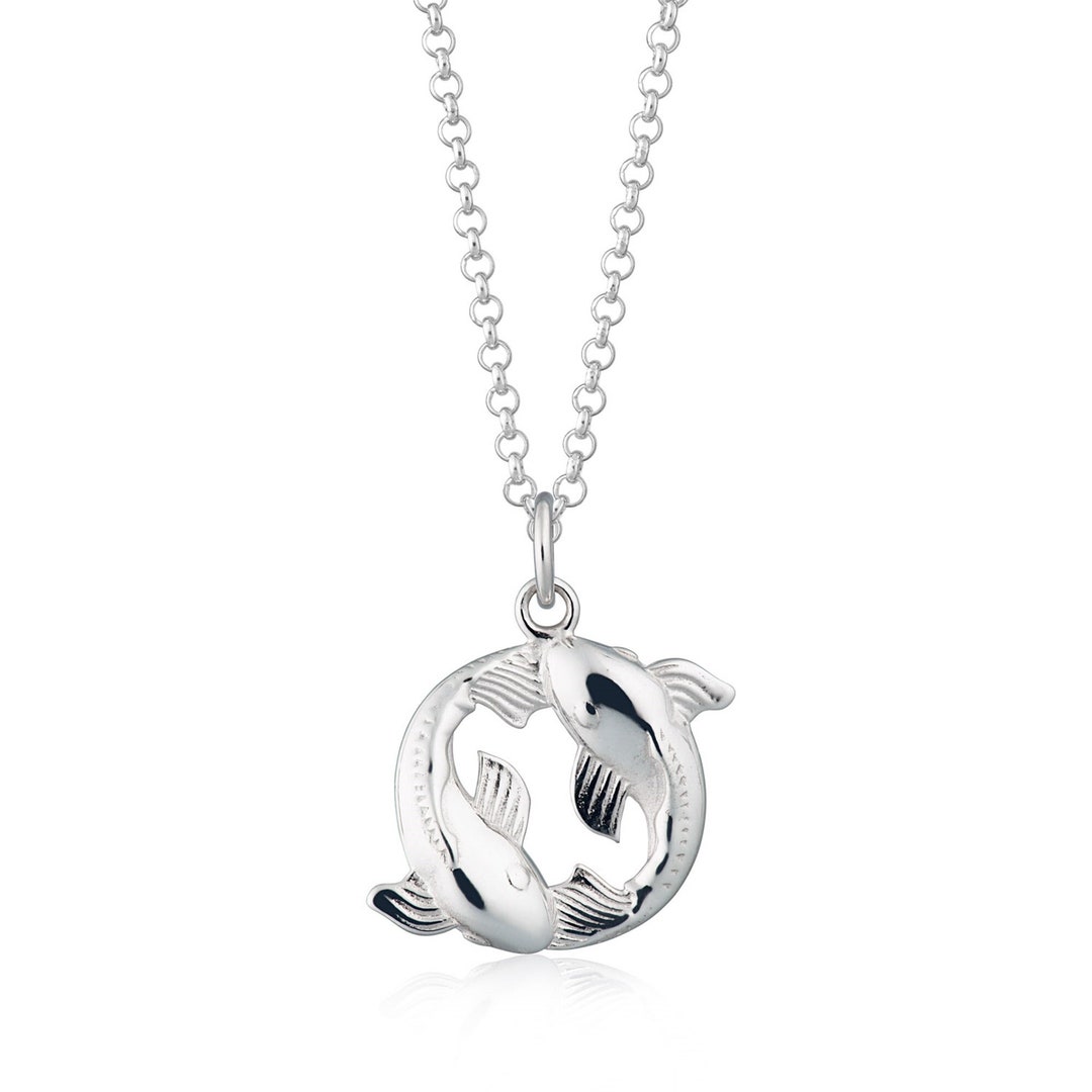 Sterling Silver Koi Fish Pendant Necklace Gifts for Her Carp Pendant