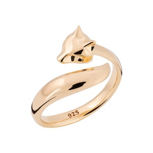 Adjustable Gold Plated Fox Ring Gold Plated Wrap Ring Open - Etsy