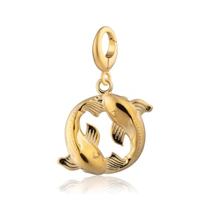 Gold Plated Silver Koi Fish Charm, Koi Carp Pendant,Koi Fish Jewellery, Carp Fish Charm, Gold Plated Silver Charm, Slide on or Clip on