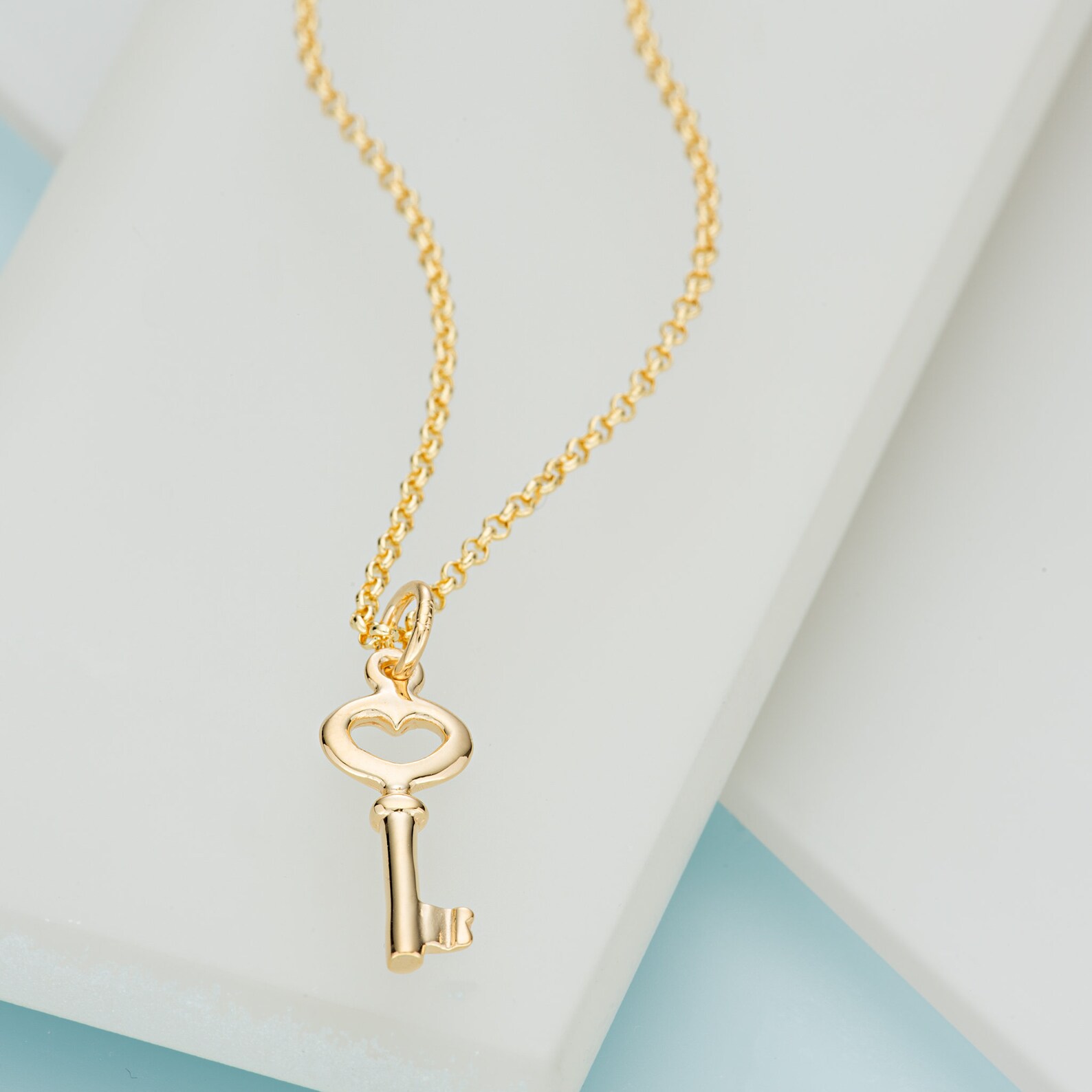 Gold Key Charm Necklace Key to My Heart New Home Gift Etsy