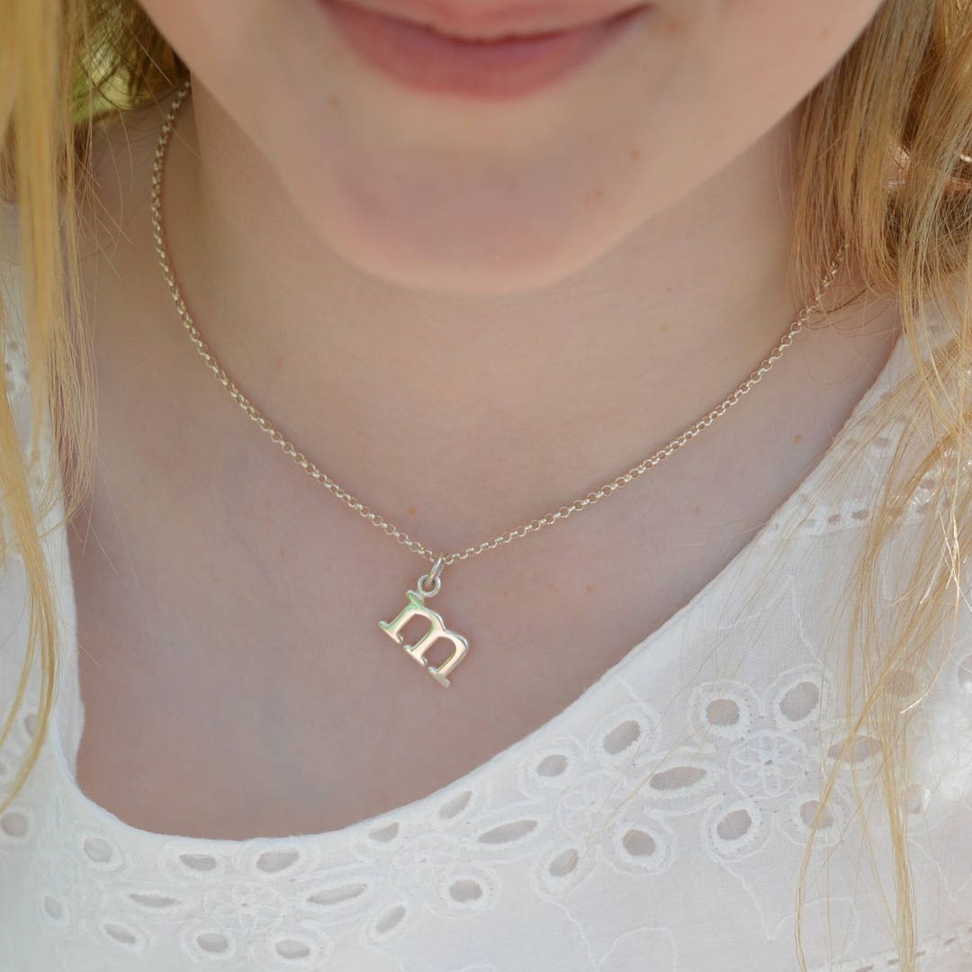 Children's Initial Charm Necklace Letter Necklace Name Etsy