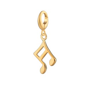 Vergoldete Musik Note Charm, Musik Note Charm für Armband, Geschenk für Musiker & Musikliebhaber, Gold Charm, Schiebe auf oder Clip auf