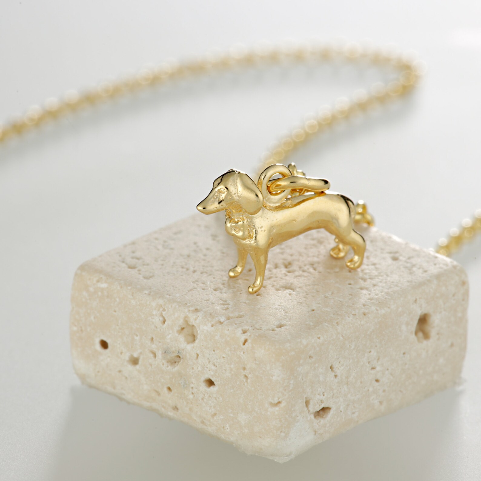 Personalised Gold Plated Sausage Dog Necklace Dachshund Etsy