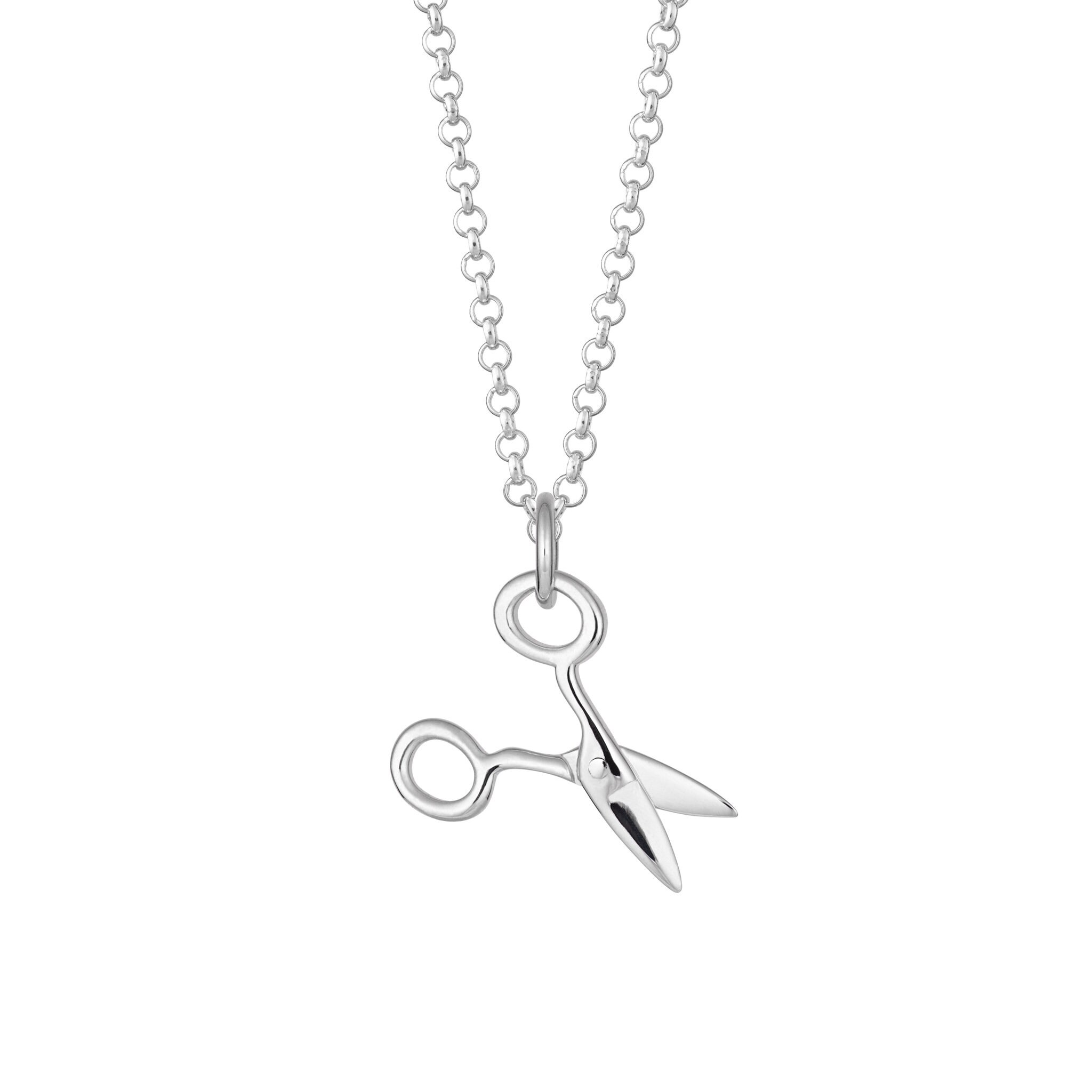 Sterling Silver Scissors Charm Necklace Gift for Crafters Etsy