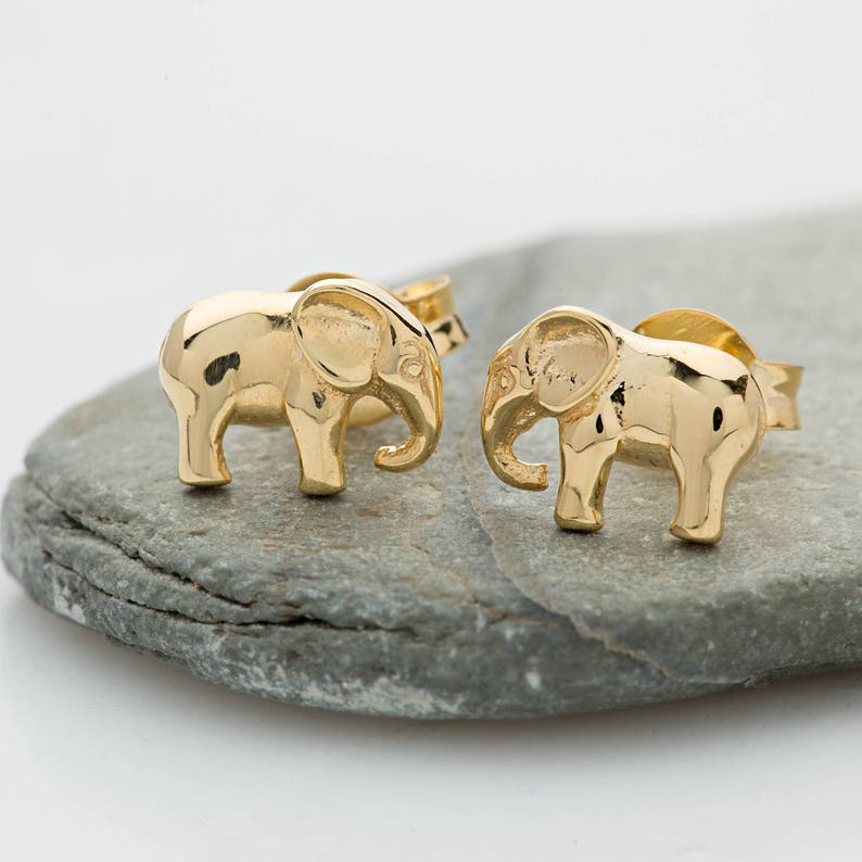 Gold elephant stud earrings Clearance