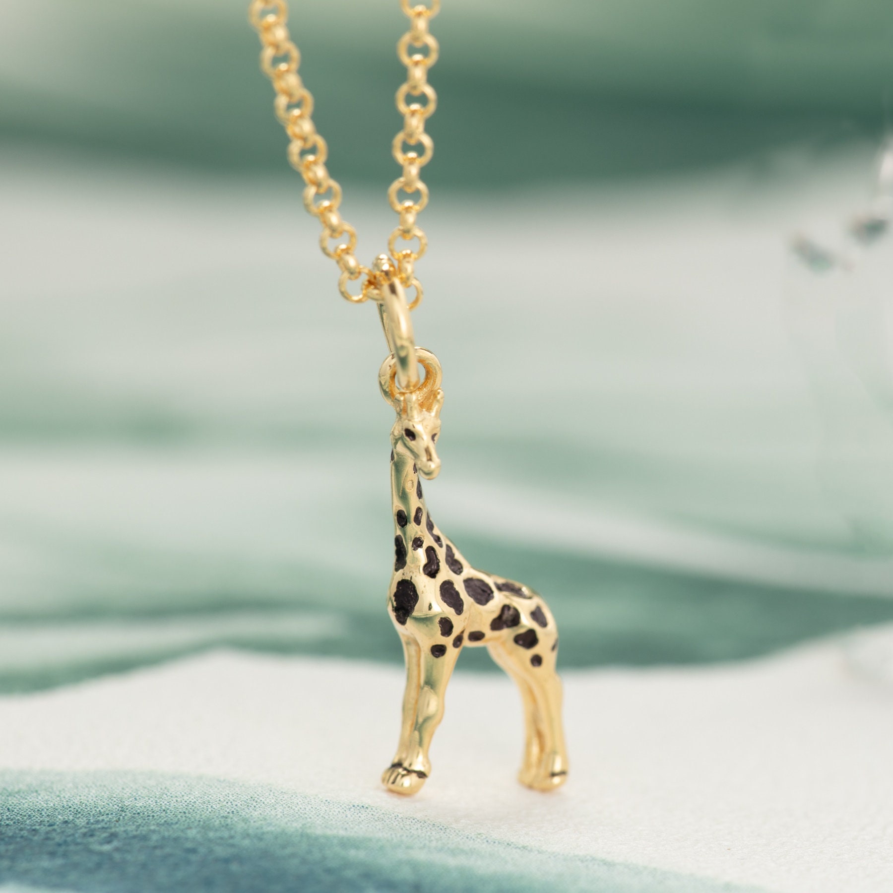 Giraffe Charm Necklace Giraffe Pendant Giraffe Necklace Etsy