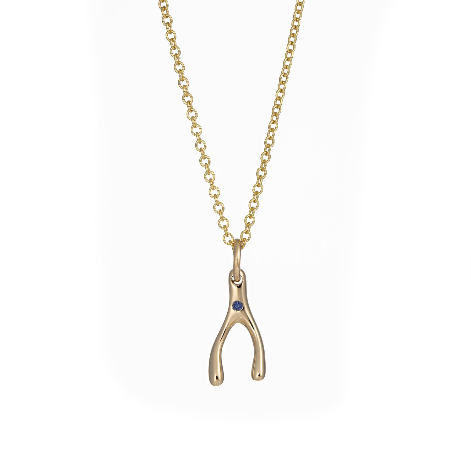 Carat Gold Wishbone Necklace 