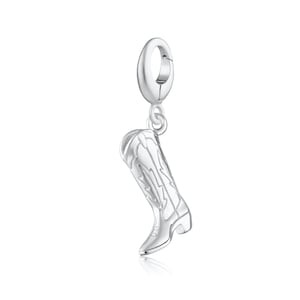 Sterling Silver Cowboy Boot Charm, Cowgirl Boot Pendant, Wild West Charm, Western Themed Jewellery, Slide on or Clip on