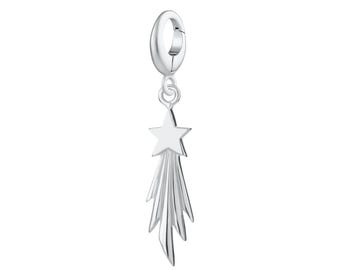 Sterling Silver Shooting Star Charm, Clip-on Pendant